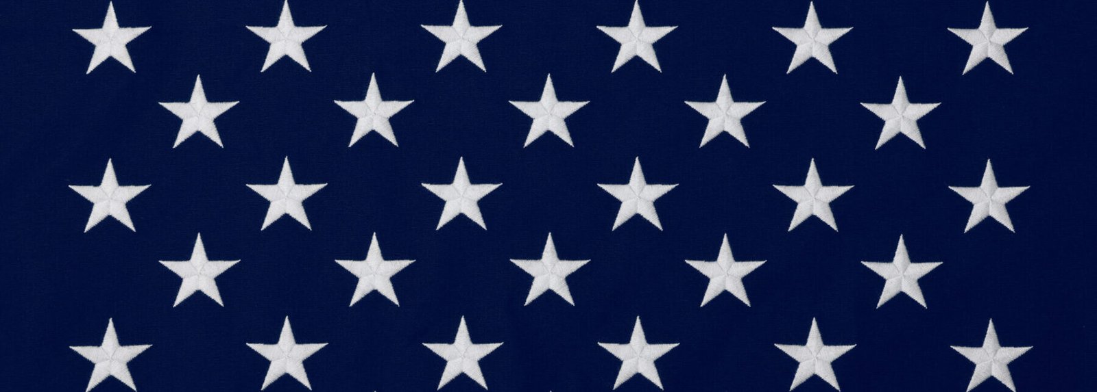 Embroidered stars of American flag blue canton